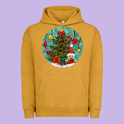 Christmas Tree And Gnome Urban Hoodie Designed By Bundleandbundleshop