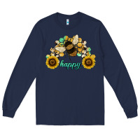 Navy bee happy honey comb Long Sleeve Tee - JahusDesignShop