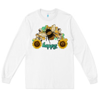 White bee happy honey comb Long Sleeve Tee - JahusDesignShop