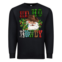 Black ho ho howdy santa Premium Sweatshirt - CowGirlArtShop