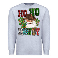 Heather Grey ho ho howdy santa Premium Sweatshirt - CowGirlArtShop