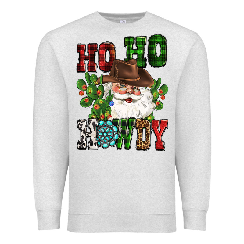 Ho Ho Howdy Santa Premium Sweatshirt by CowGirlArtShop | Teevron