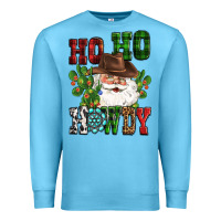 Ocean Blue ho ho howdy santa Premium Sweatshirt - CowGirlArtShop