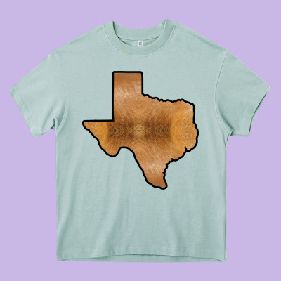 Texas Map Western Horsehide Pattern Heavy Core Tee Designed By Bettercallsaul