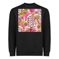 Black christmas cake and pink mug seamless pattern bbs Heavyweight Sweatshirt - BundleAndBundleShop