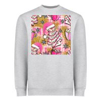 Heather Grey christmas cake and pink mug seamless pattern bbs Heavyweight Sweatshirt - BundleAndBundleShop