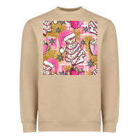 Mushroom christmas cake and pink mug seamless pattern bbs Heavyweight Sweatshirt - BundleAndBundleShop