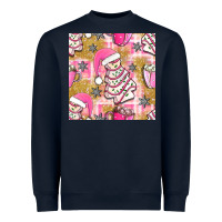 Navy christmas cake and pink mug seamless pattern bbs Heavyweight Sweatshirt - BundleAndBundleShop