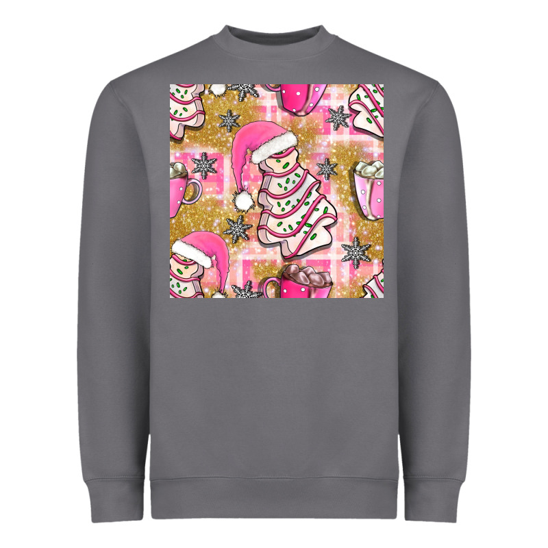 Christmas Cake And Pink Mug Seamless Pattern Bbs Heavyweight Sweatshirt by BundleAndBundleShop | Teevron