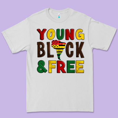 Young Black And Free Premium Tee Designed By Artiststas