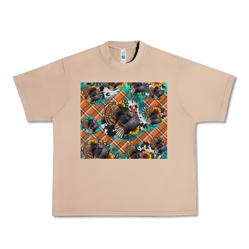 Thanksgiving Turkey Sunflower Turquoise Urban Heavy Tee by NancyCooperArtShop | Teevron