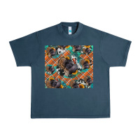 Midnight Navy Thanksgiving Turkey sunflower turquoise Urban Heavy Tee - NancyCooperArtShop