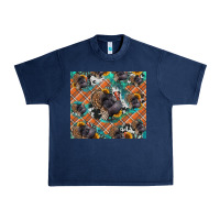 Navy Thanksgiving Turkey sunflower turquoise Urban Heavy Tee - NancyCooperArtShop