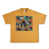 Peanut Butter Thanksgiving Turkey sunflower turquoise Urban Heavy Tee - NancyCooperArtShop