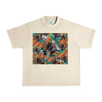 Sandshell Thanksgiving Turkey sunflower turquoise Urban Heavy Tee - NancyCooperArtShop
