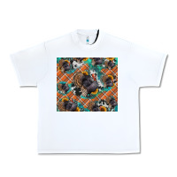 White Thanksgiving Turkey sunflower turquoise Urban Heavy Tee - NancyCooperArtShop