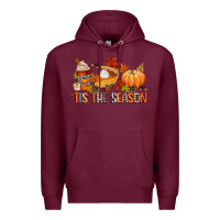 Burgundy tis the season Premium Hoodie - CowGirlArtShop