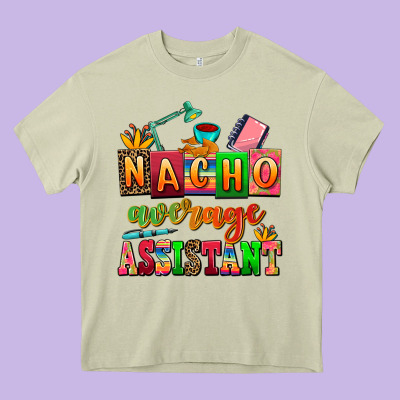 Nacho Average Assistant Heavy Core Tee Designed By Adodesignshop