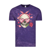 Cloud Purple valentine's day skull Vintage Tee - MaliasSmallBusiness