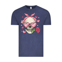 Vintage Denim valentine's day skull Vintage Tee - MaliasSmallBusiness