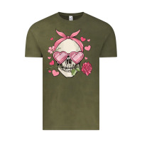 Vintage Olive valentine's day skull Vintage Tee - MaliasSmallBusiness