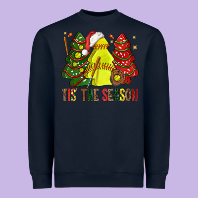 Tis' The Season Softball Christmas Cakes Bbs Heavyweight Sweatshirt Designed By Bundleandbundleshop
