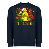 Navy tis' the season softball christmas cakes bbs Heavyweight Sweatshirt - BundleAndBundleShop