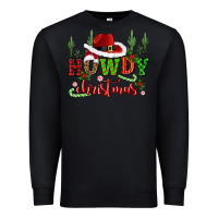 Black howdy christmas cowboy hat Premium Sweatshirt - CowGirlArtShop