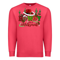 Cardinal howdy christmas cowboy hat Premium Sweatshirt - CowGirlArtShop