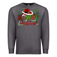 Charcoal Heather howdy christmas cowboy hat Premium Sweatshirt - CowGirlArtShop