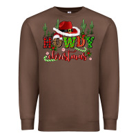 Chestnut howdy christmas cowboy hat Premium Sweatshirt - CowGirlArtShop