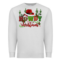 Dove Grey howdy christmas cowboy hat Premium Sweatshirt - CowGirlArtShop
