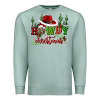 Seafoam howdy christmas cowboy hat Premium Sweatshirt - CowGirlArtShop