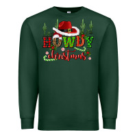 Sports Green howdy christmas cowboy hat Premium Sweatshirt - CowGirlArtShop
