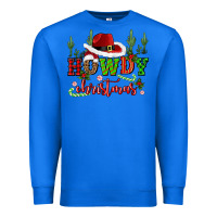 True Royal howdy christmas cowboy hat Premium Sweatshirt - CowGirlArtShop