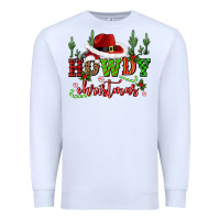 White howdy christmas cowboy hat Premium Sweatshirt - CowGirlArtShop