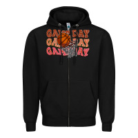 Black Game day game day game day Basketball Zipper Hoodie - NancyCooperArtShop