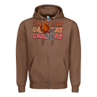 Chestnut Game day game day game day Basketball Zipper Hoodie - NancyCooperArtShop