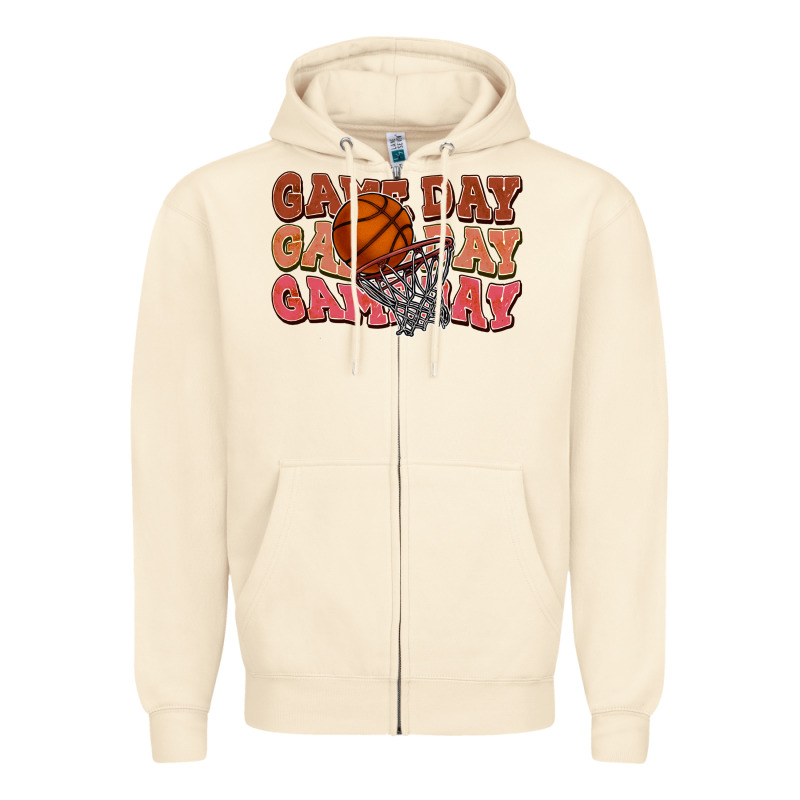Game Day Game Day Game Day Basketball Zipper Hoodie by NancyCooperArtShop | Teevron