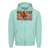 Seafoam Game day game day game day Basketball Zipper Hoodie - NancyCooperArtShop