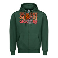 Sports Green Game day game day game day Basketball Zipper Hoodie - NancyCooperArtShop