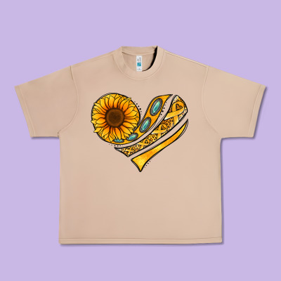 Childhood Cancer Awareness Heart Urban Heavy Tee Designed By Nancycooperartshop