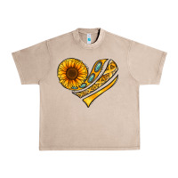 French Oak Childhood Cancer Awareness heart Urban Heavy Tee - NancyCooperArtShop