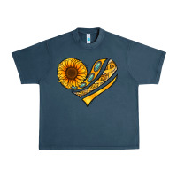 Midnight Navy Childhood Cancer Awareness heart Urban Heavy Tee - NancyCooperArtShop