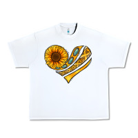 White Childhood Cancer Awareness heart Urban Heavy Tee - NancyCooperArtShop