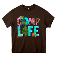 Chocolate Brown camp life Heavy Core Tee - AdoDesignShop