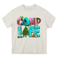 Cream camp life Heavy Core Tee - AdoDesignShop