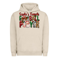 Pigment French Oak Santa's Favorite Football Player For Christmas Urban Hoodie - FaDigitalArtStudio