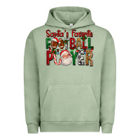 Pigment Oil Green Santa's Favorite Football Player For Christmas Urban Hoodie - FaDigitalArtStudio