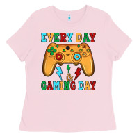 Bubblegum Pink every day is gaming day Ladies Tee - JahusDesignShop